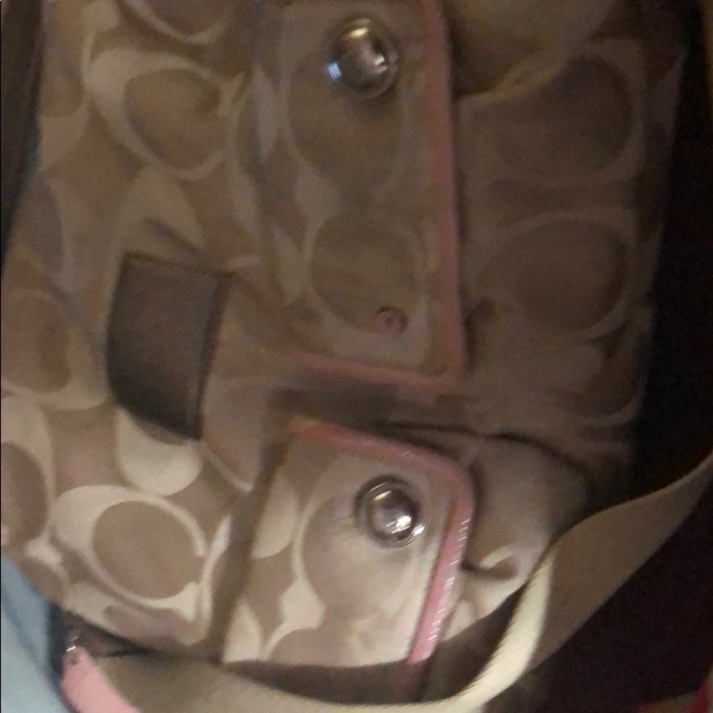Coach Poppy satchel Pink and tan